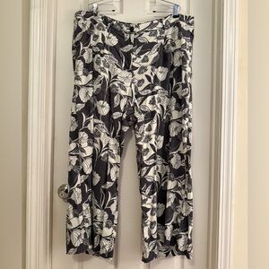 Anthropolgie Floral Blackish and Off White Women's Pants